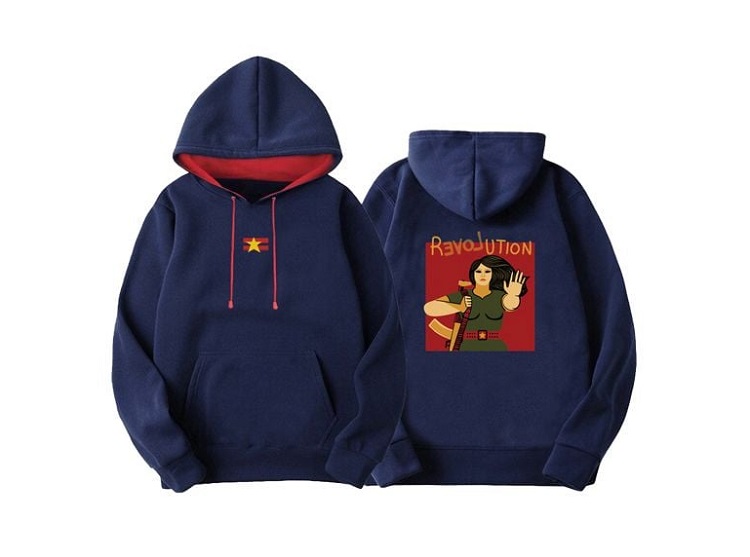 ao hoodie mau xanh